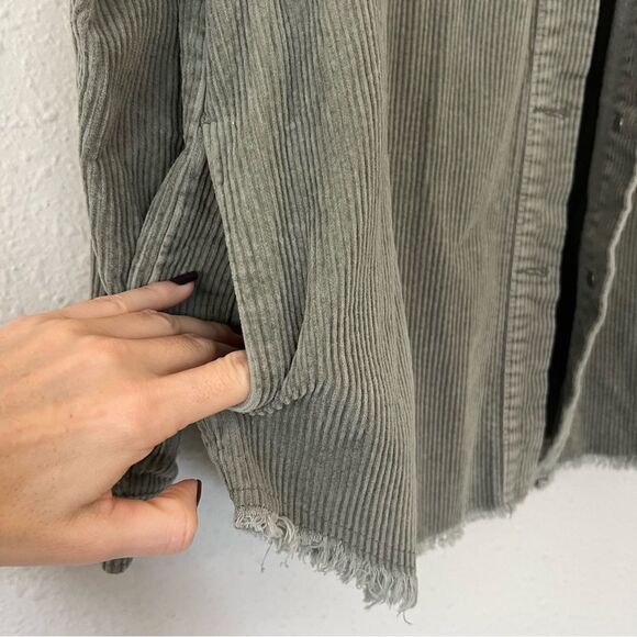 Zara Corduroy Shacket Jacket in Green Size Small - Picture 6 of 8